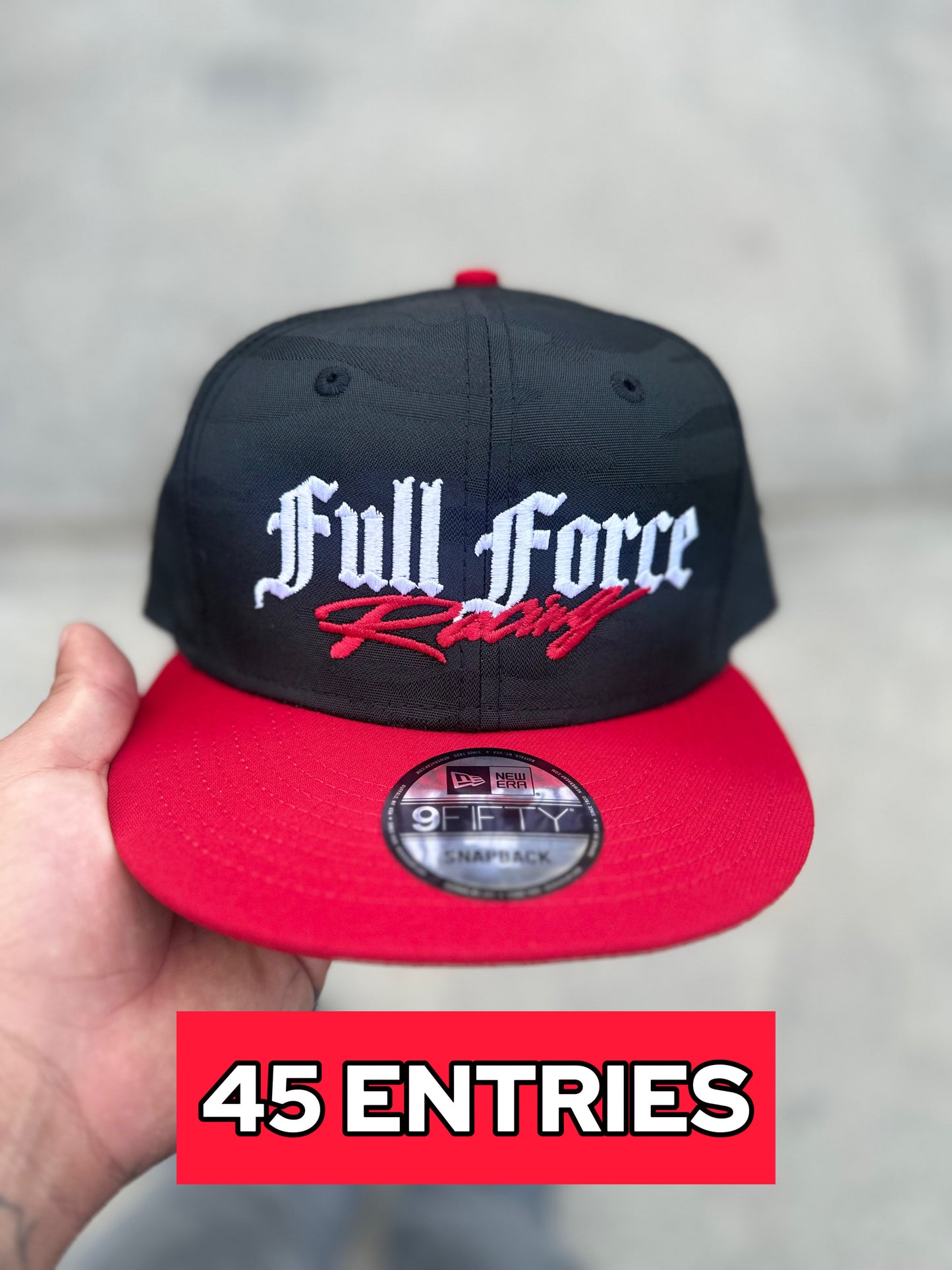 New Era FFR Hat Black Camo w/Red